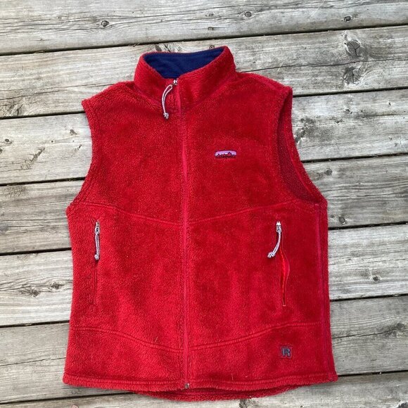 Vintage 2001 Patagonia Polartec Fleece Vest Large Made in USA Red - Picture 4 of 13